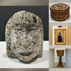 MaxSold Auction: This online auction features vintage hanging planters, vintage head mask, comics, art glass, Indigenous art & collectibles, vintage basket, vintage books, vintage Hudson Bay jackets & blankets, stone/bone carvings, pancheon bowls, costume jewellery, vintage cameras, souvenir paddles, vintage snowshoes, antique cast iron stove, and more!